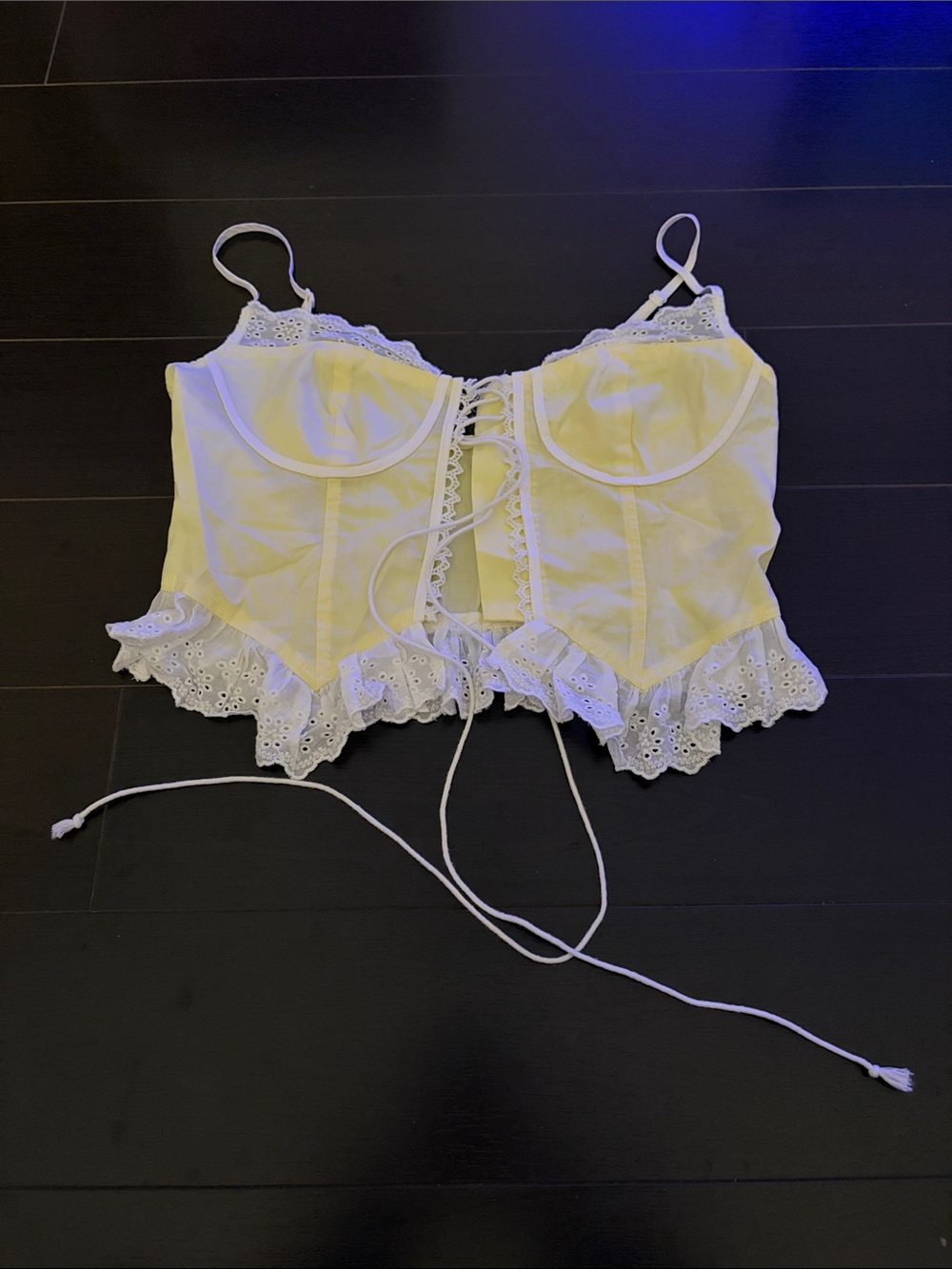 White Lace-Trim Bustier Crop Top